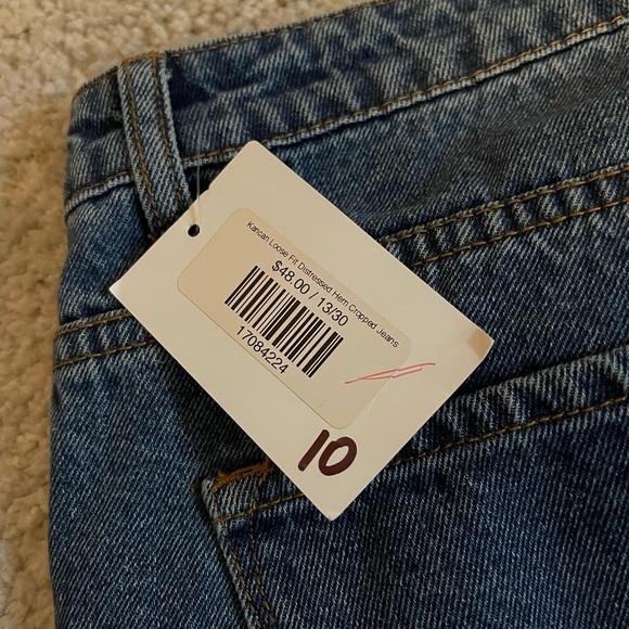 Kancan Loose Fit Distressed Hem Cropped Jeans | Size 13/30 - Picture 2 of 6